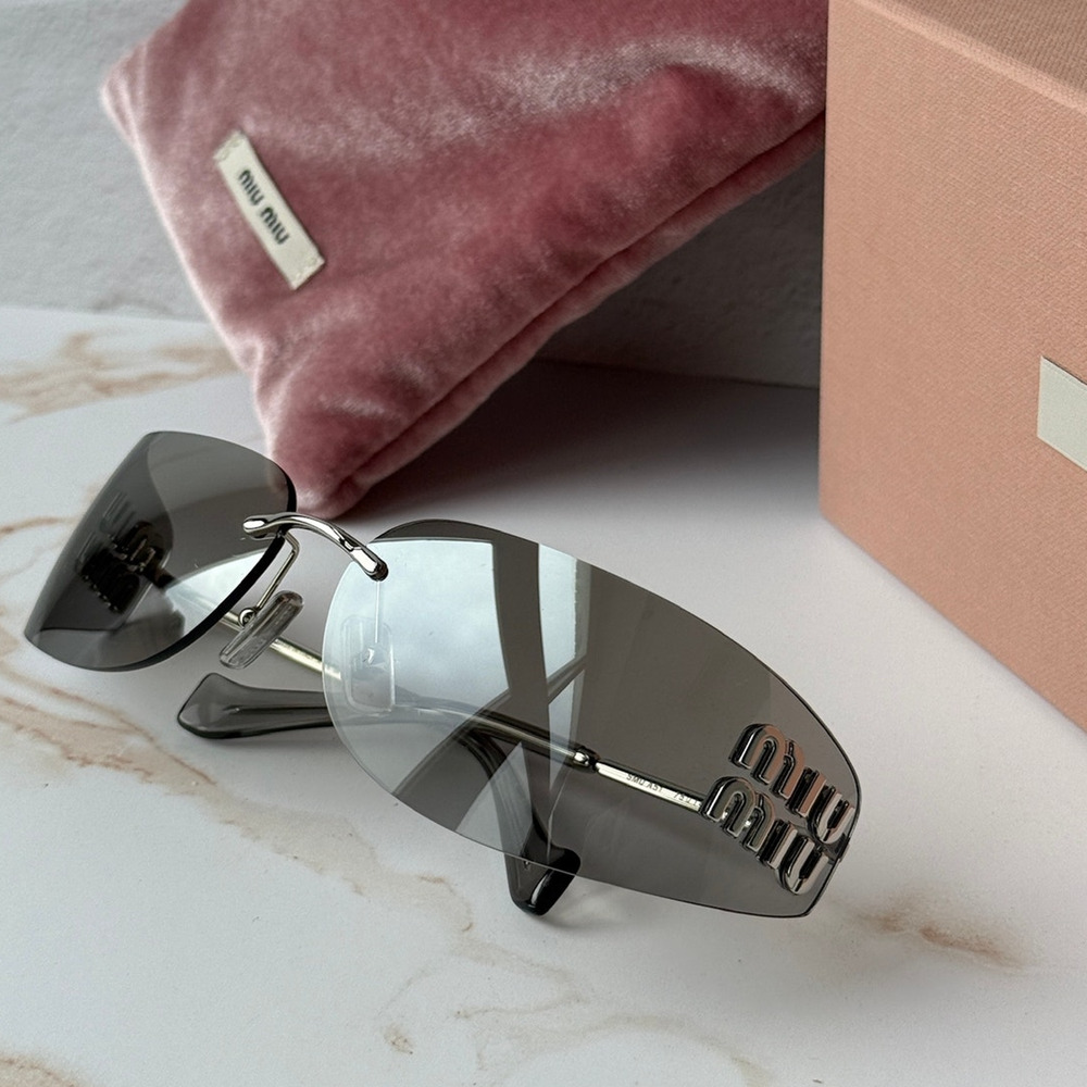NEW Miu Miu MU A51S Mask Sunglasses in Silver Mirror $696